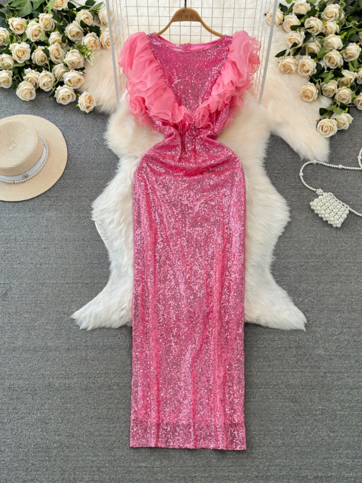 Peace and love sequin dress EBC215 images